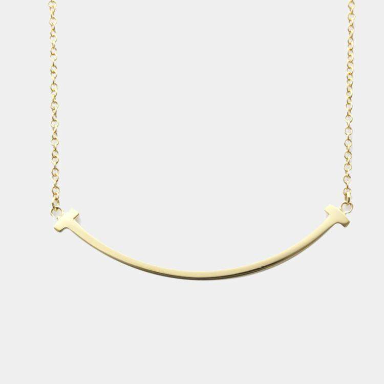 Pre Owned Tiffany & Co. Tiffany T Small 18K Yellow Gold Necklace 