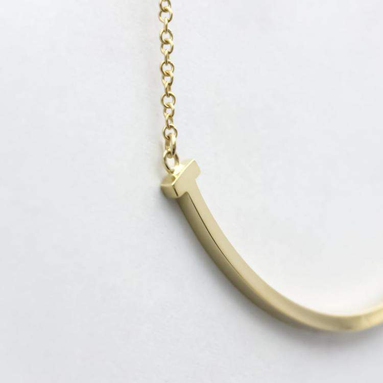Pre Owned Tiffany & Co. Tiffany T Small 18K Yellow Gold Necklace 