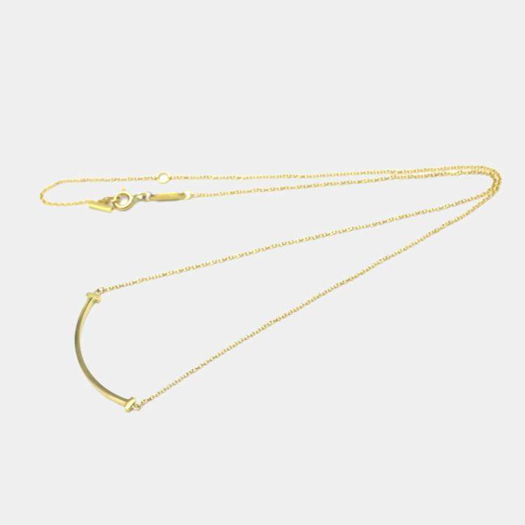 Pre Owned Tiffany & Co. Tiffany T Small 18K Yellow Gold Necklace 
