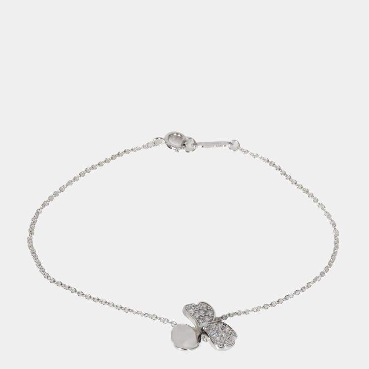Tiffany & Co. Paper Flower Diamond Bracelet in 18k White Gold 0.17
