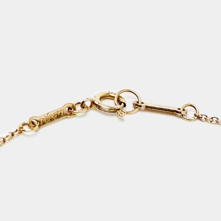 Pre Owned Tiffany & Co. Elsa Peretti Open Heart 18k Yellow Gold Pendant Necklace