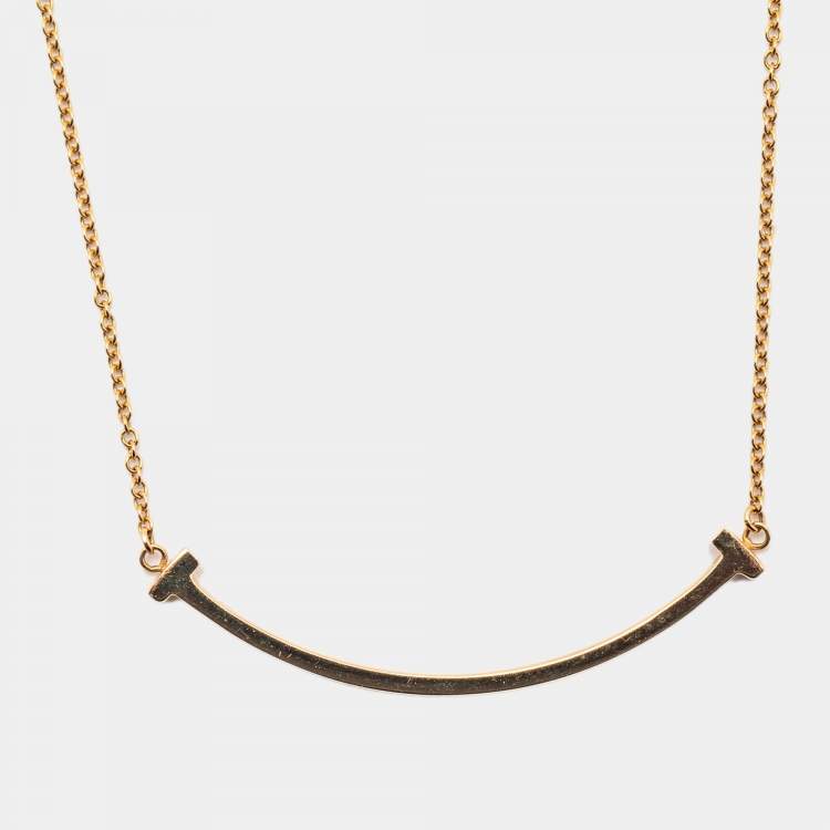 Pre Owned Tiffany & Co. Tiffany T Smile 18k Rose Gold Chain Necklace