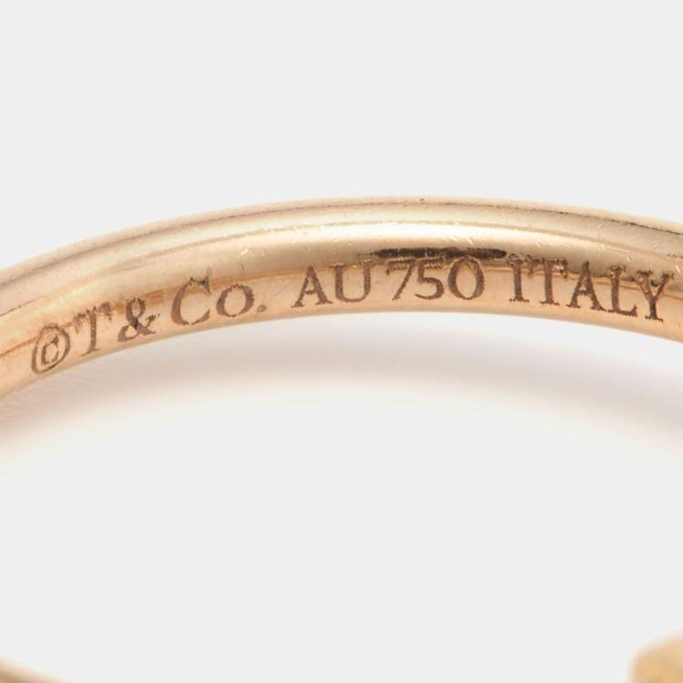 Pre Owned Tiffany & Co. Tiffany T Wire 18k Rose Gold Ring Size 48