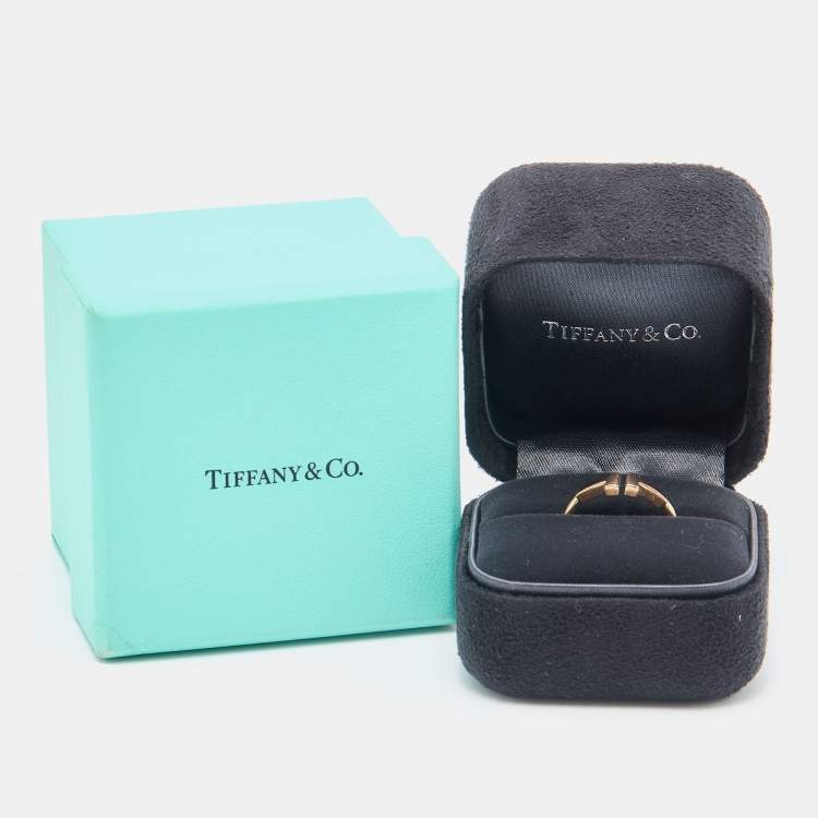 Pre Owned Tiffany & Co. Tiffany T Wire 18k Rose Gold Ring Size 48
