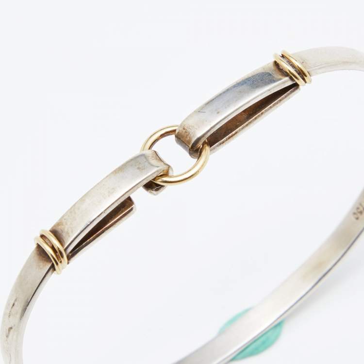 Tiffany & Co. Hook Eye Sterling Silver 18k Yellow Gold Bracelet