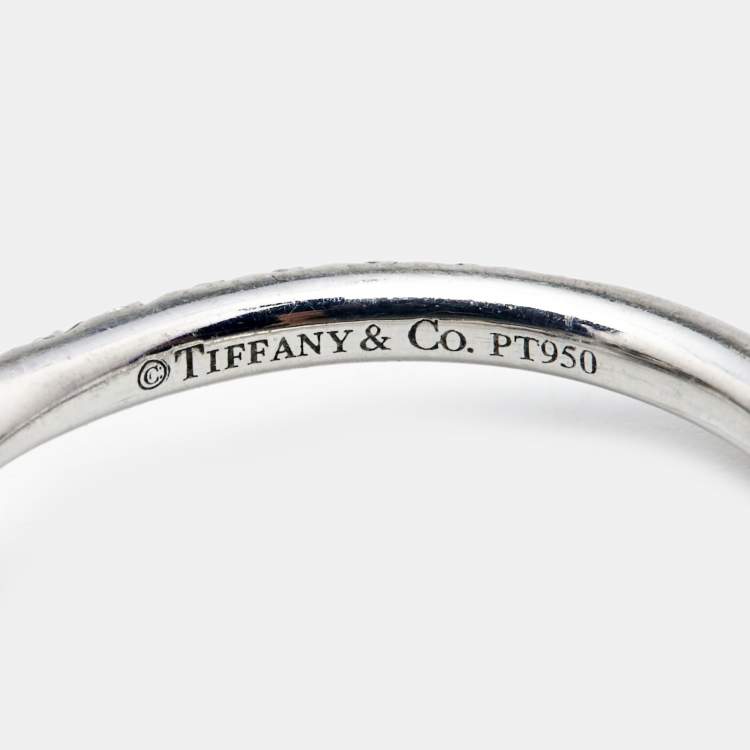 Pre Owned Tiffany & Co. Soleste Diamonds Platinum Ring Size 49