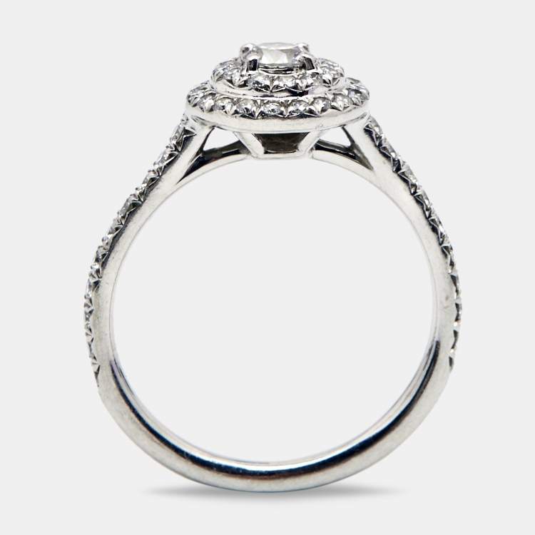 Pre Owned Tiffany & Co. Soleste Diamonds Platinum Ring Size 49