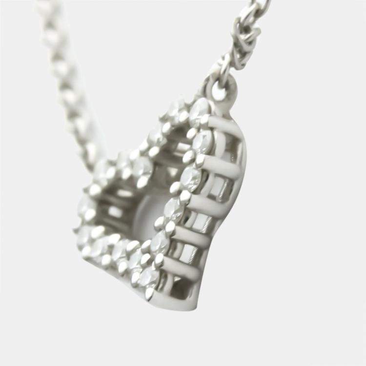 Pre Owned Tiffany & Co. Sentimental Heart Platinum Diamond Necklace