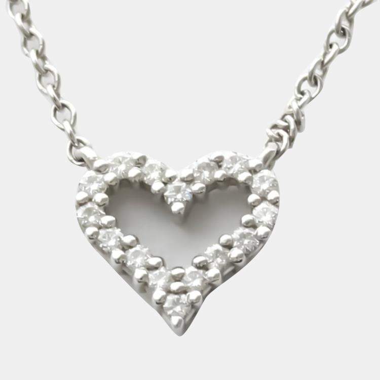 Pre Owned Tiffany & Co. Sentimental Heart Platinum Diamond Necklace