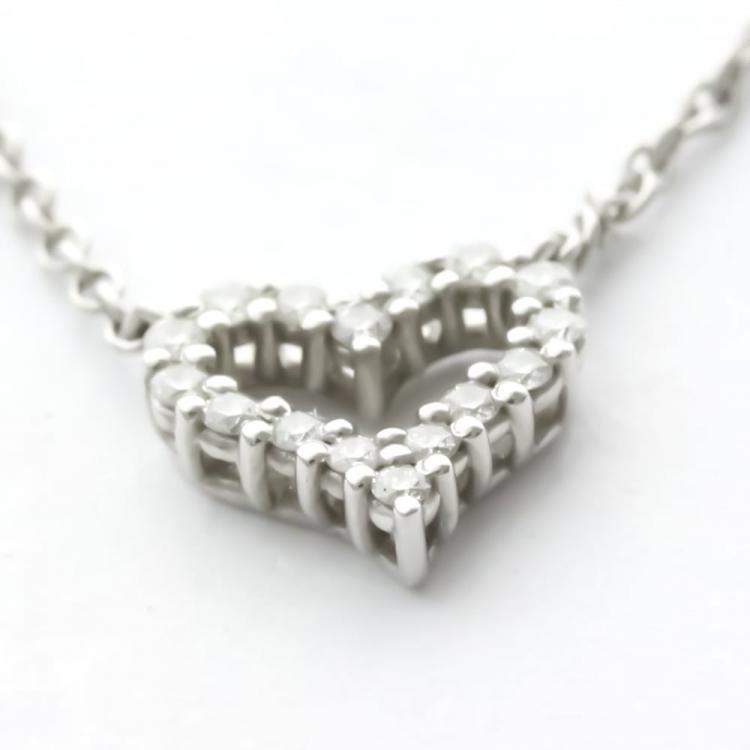 Pre Owned Tiffany & Co. Sentimental Heart Platinum Diamond Necklace