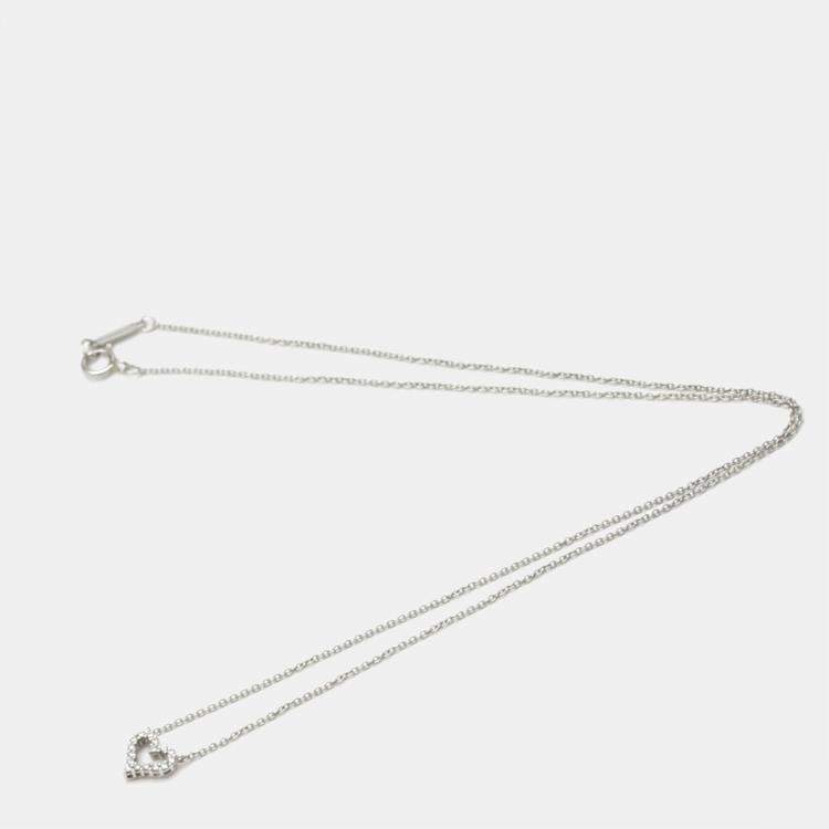 Pre Owned Tiffany & Co. Sentimental Heart Platinum Diamond Necklace