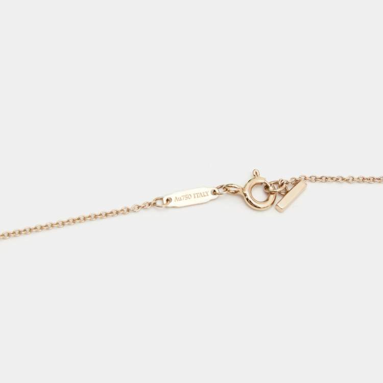 Pre Owned Tiffany & Co. T Smile Diamonds 18k Rose Gold Mini Model Necklace