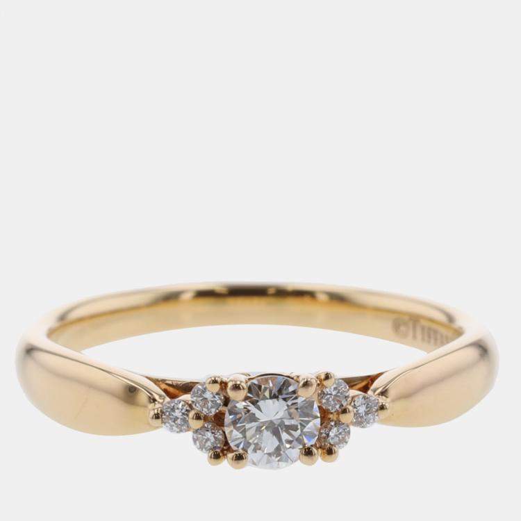 Pre Owned Tiffany & Co. Gold Metal 18K Diamond Harmony Ring EU 49