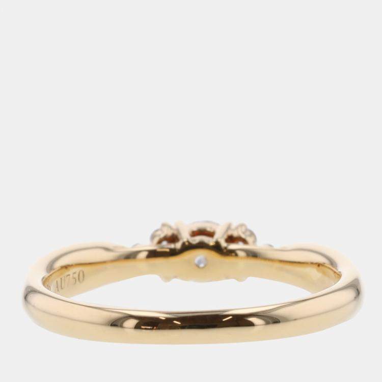 Pre Owned Tiffany & Co. Gold Metal 18K Diamond Harmony Ring EU 49