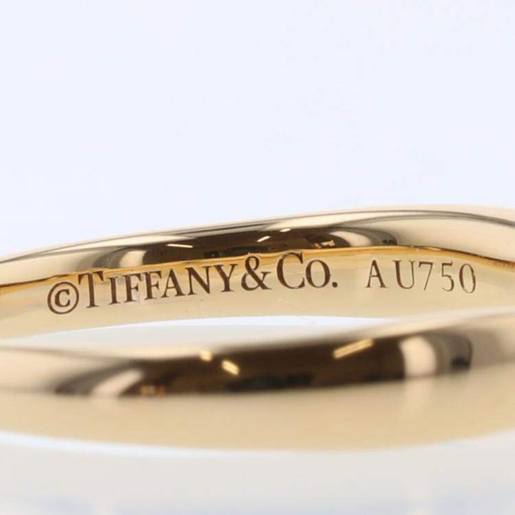 Pre Owned Tiffany & Co. Gold Metal 18K Diamond Harmony Ring EU 49
