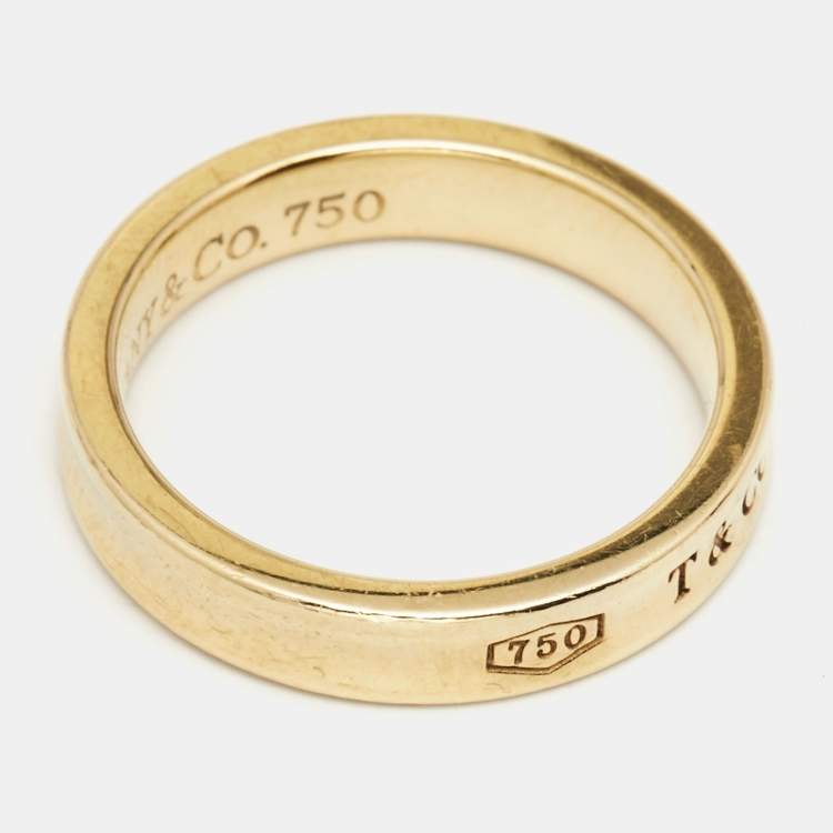 Pre Owned Tiffany & Co. Tiffany 1837 18k Yellow Gold Band Ring Size 54