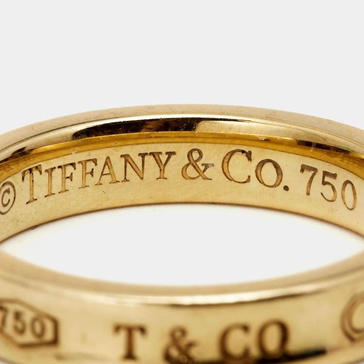Pre Owned Tiffany & Co. Tiffany 1837 18k Yellow Gold Band Ring Size 54