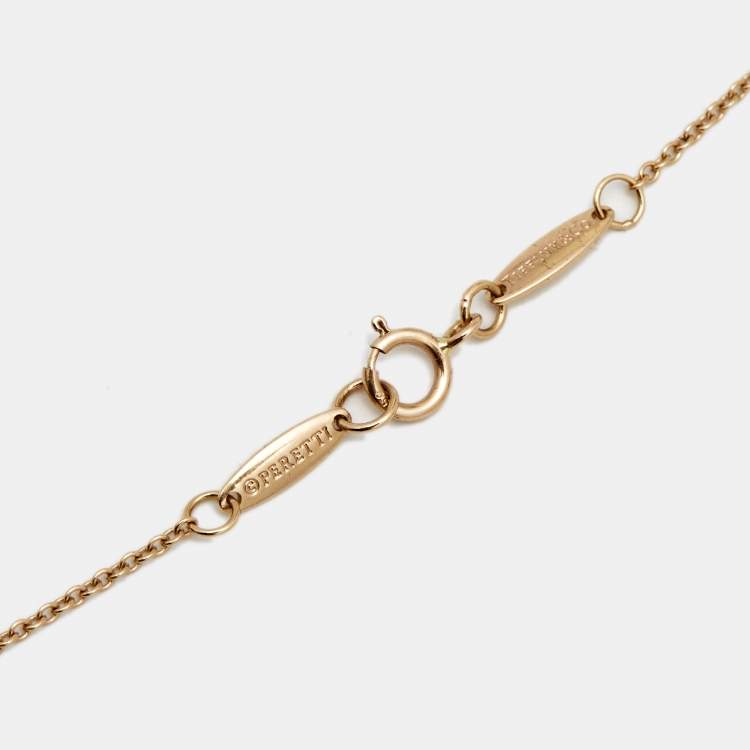 Pre Owned Tiffany & Co. Elsa Peretti Diamond by the Yard Diamond 18k Rose Gold Necklace
