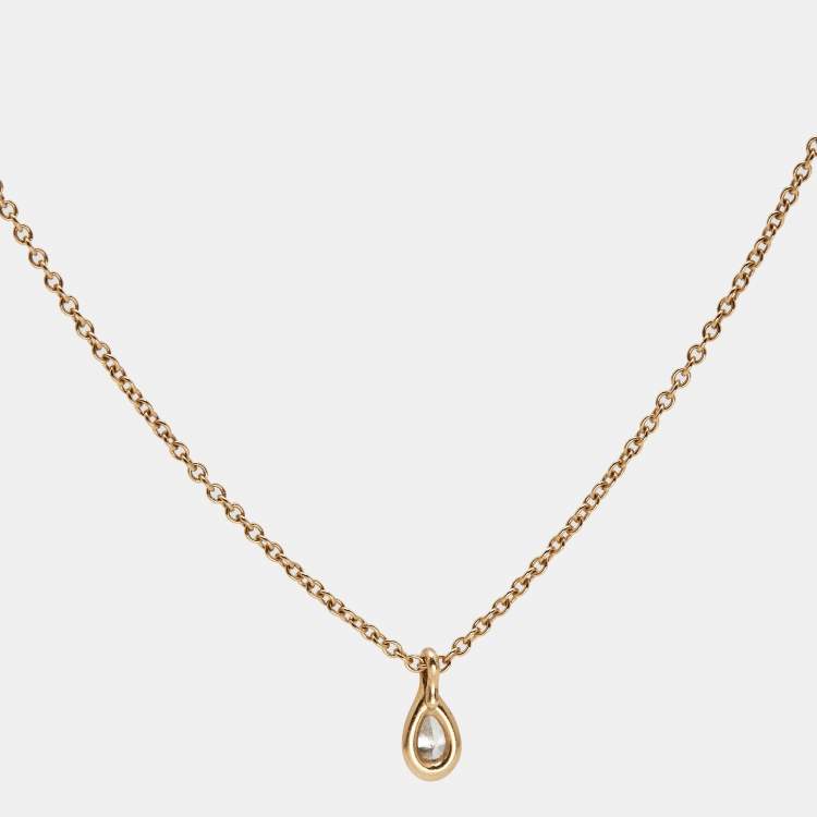 Pre Owned Tiffany & Co. Elsa Peretti Diamond by the Yard Diamond 18k Rose Gold Necklace