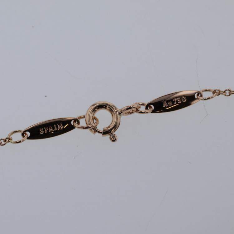 Pre Owned Tiffany & Co. Elsa Peretti Open Heart 18K Rose Gold Diamond Necklace