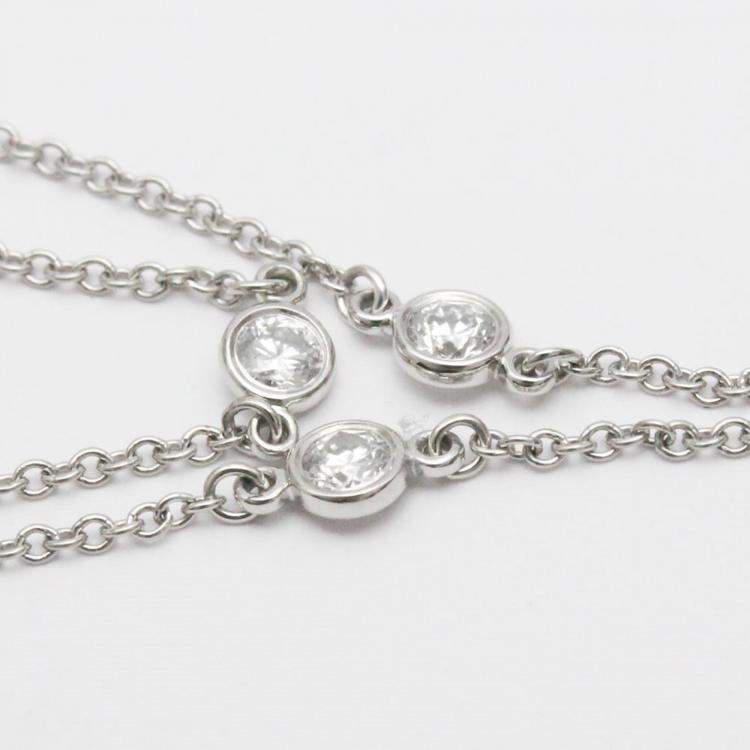 Pre Owned Tiffany & Co. Platinum and Diamonds By The Yard Charm Bracelet