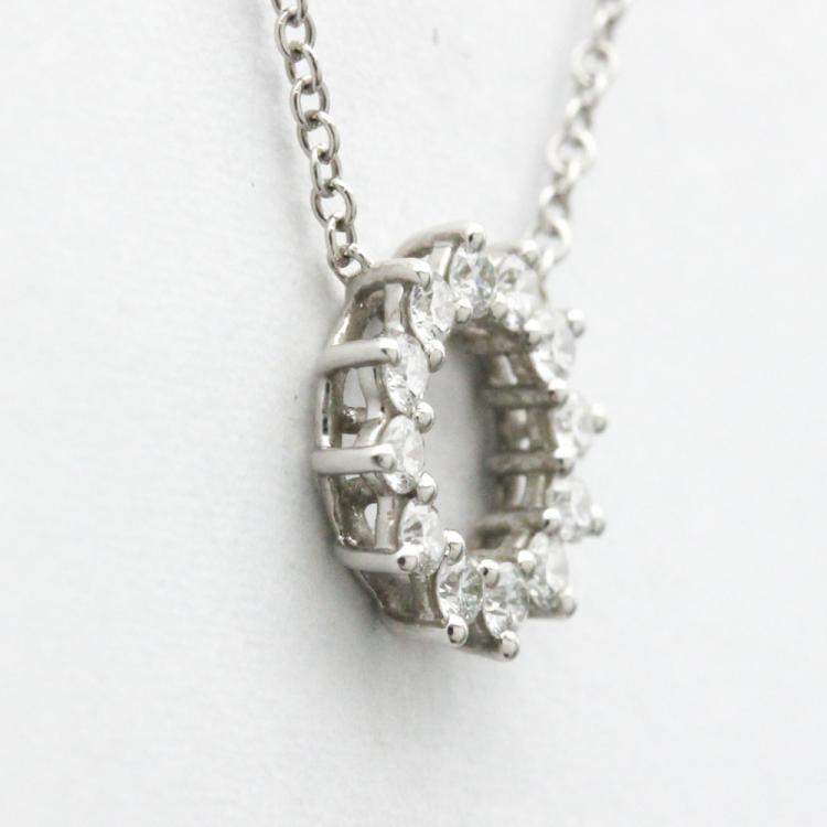 Pre Owned Tiffany & Co. Open Circle  Platinum Diamond Necklace