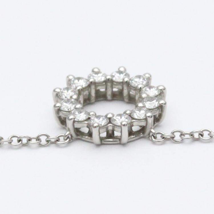 Pre Owned Tiffany & Co. Open Circle  Platinum Diamond Necklace