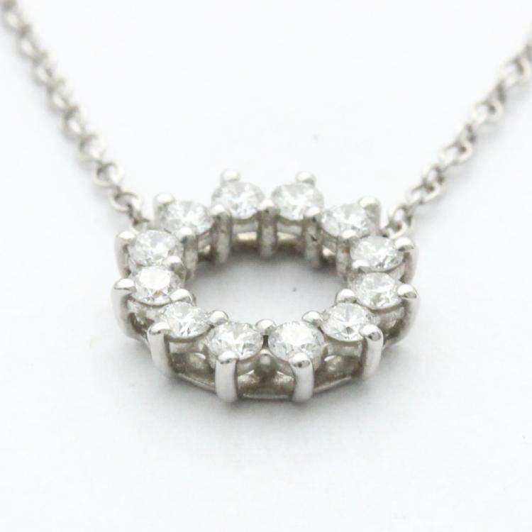 Pre Owned Tiffany & Co. Open Circle  Platinum Diamond Necklace