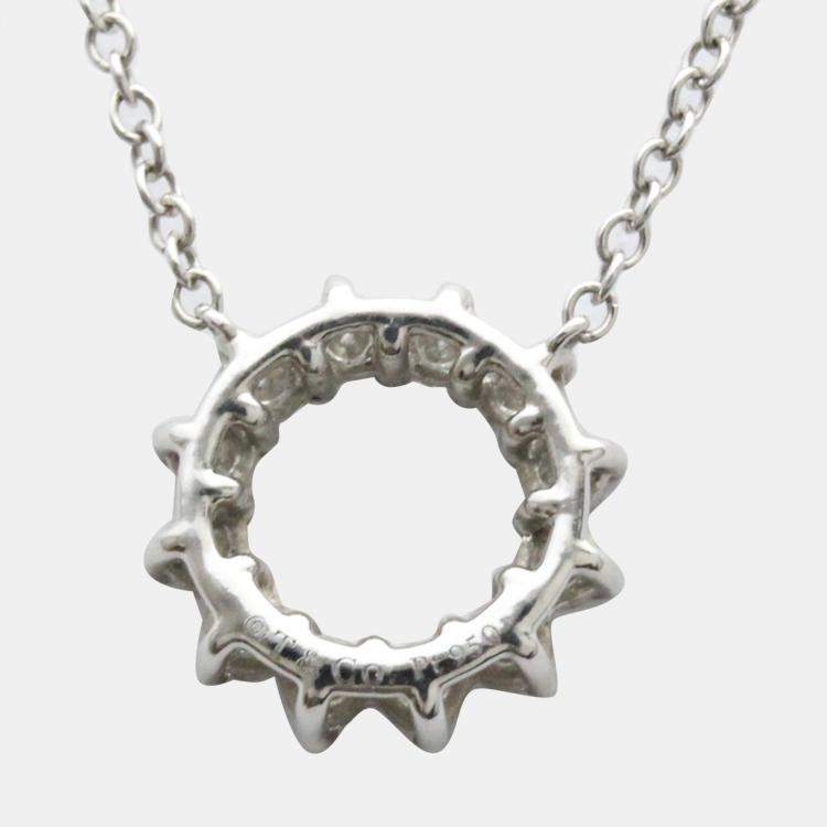 Pre Owned Tiffany & Co. Open Circle  Platinum Diamond Necklace