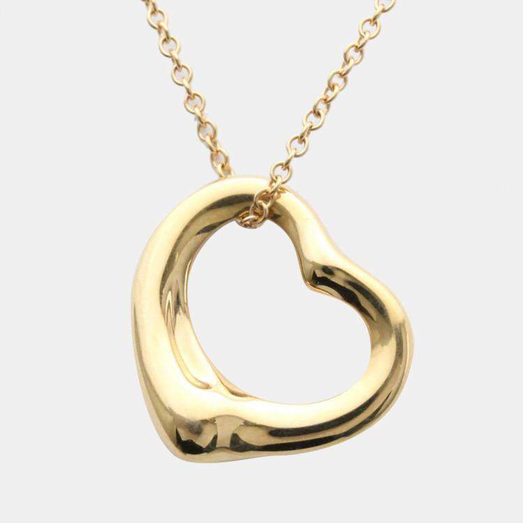 Pre Owned Tiffany & Co. Elsa Peretti Open Heart 18K Rose Gold Necklace