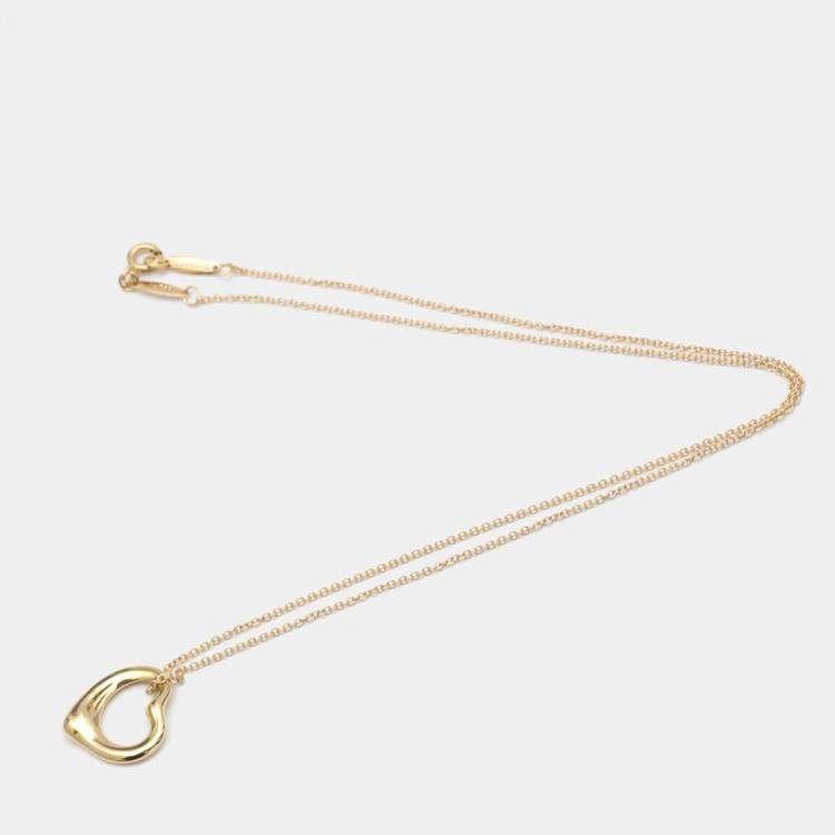 Pre Owned Tiffany & Co. Elsa Peretti Open Heart 18K Rose Gold Necklace
