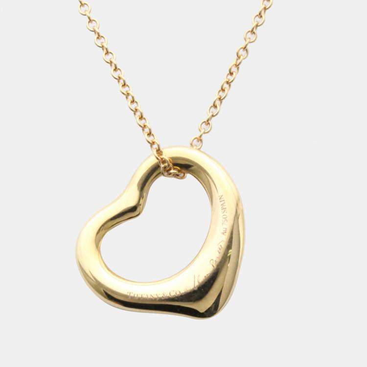 Pre Owned Tiffany & Co. Elsa Peretti Open Heart 18K Rose Gold Necklace