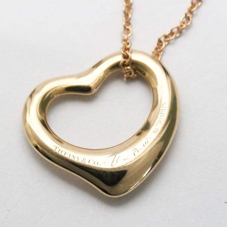 Pre Owned Tiffany & Co. Elsa Peretti Open Heart 18K Rose Gold Necklace