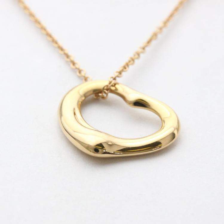 Pre Owned Tiffany & Co. Elsa Peretti Open Heart 18K Rose Gold Necklace