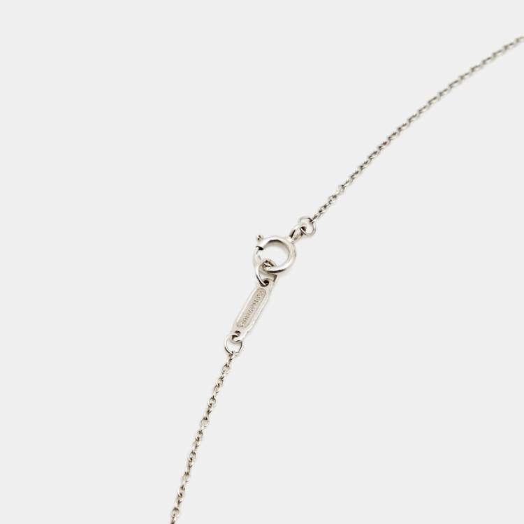 Pre Owned Tiffany & Co. Atlas  Key Diamonds 18k White Gold Pendant Necklace