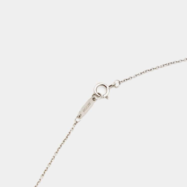 Pre Owned Tiffany & Co. Atlas  Key Diamonds 18k White Gold Pendant Necklace