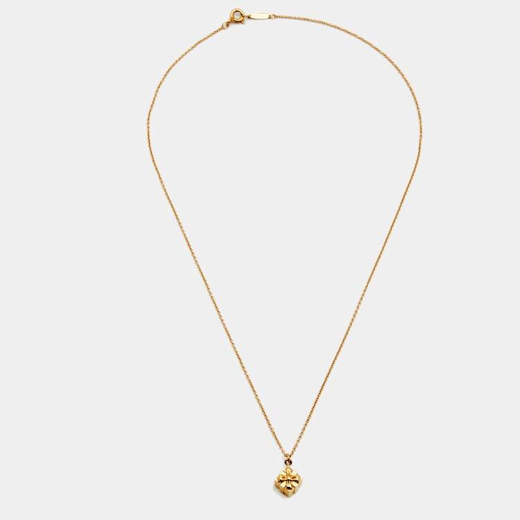 Pre Owned Tiffany & Cop. Gift Box 18k Yellow Gold Pendant Necklace