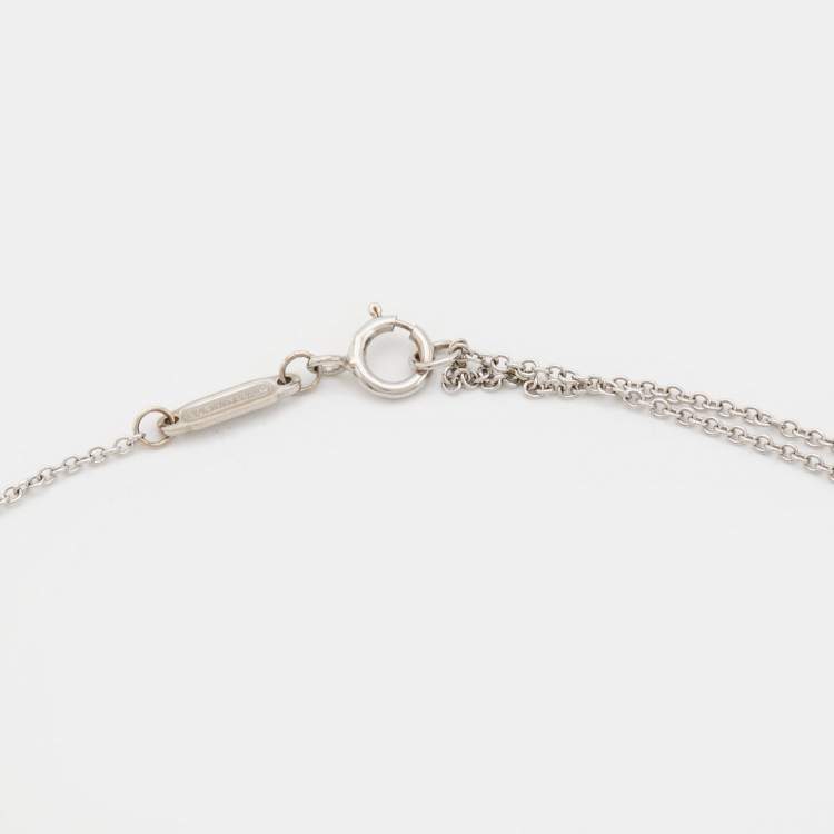 Pre Owned Tiffany & Co. Tiffany T Smile Mini Diamond 18K White Gold Necklace