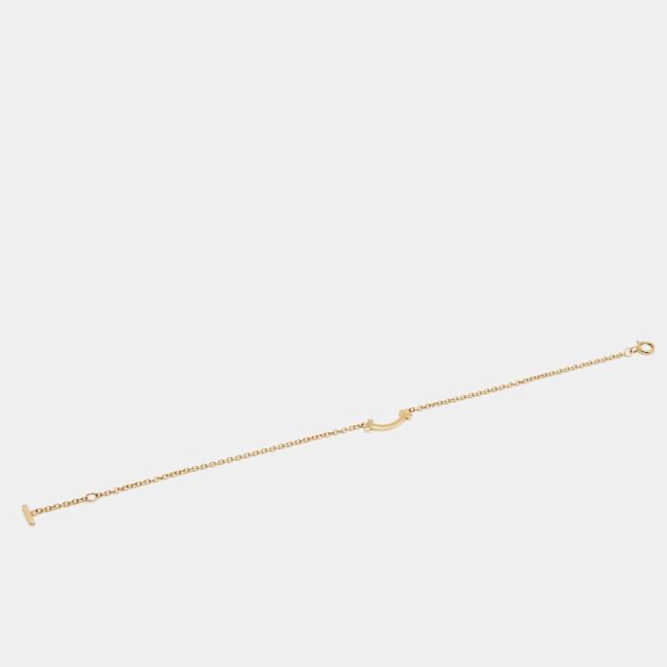 Pre Owned Tiffany & Co. Tiffany T Smile 18K Yellow Gold Mini Bracelet