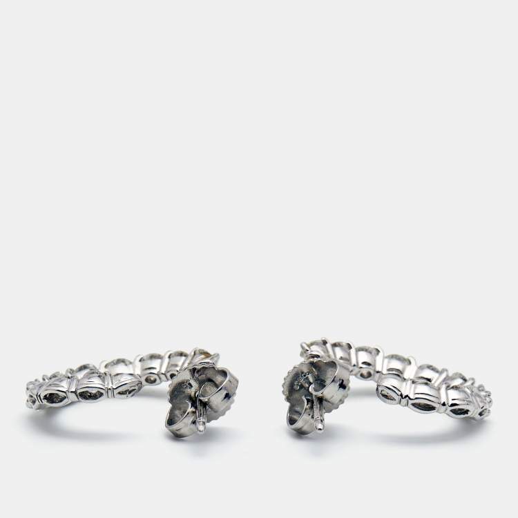 Pre Owned Tiffany & Co. Inside-Out Diamond Platinum Hoop Earrings