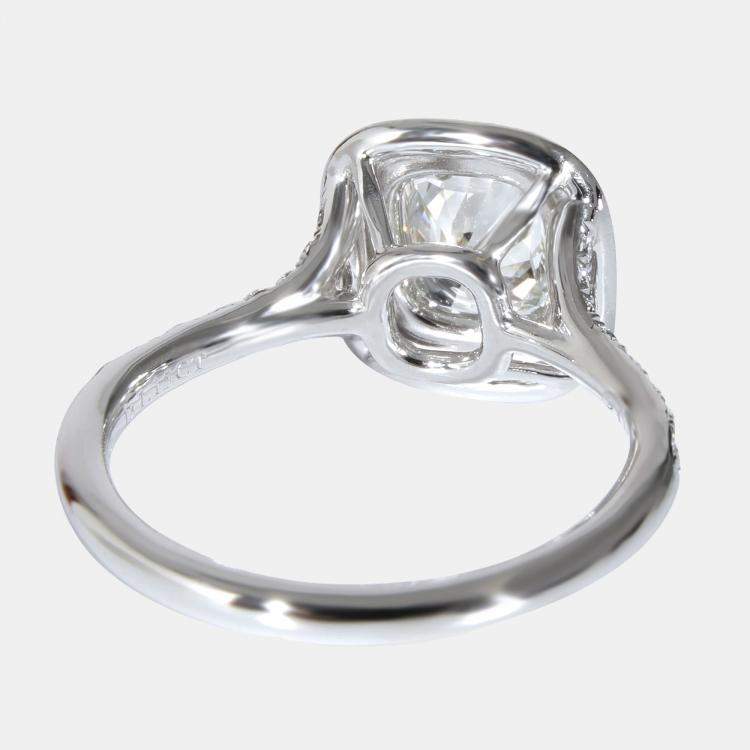 Pre Owned Tiffany & Co. Soleste Engagement Ring in  Platinum H VVS2 1.5 CTW Ring EU 50