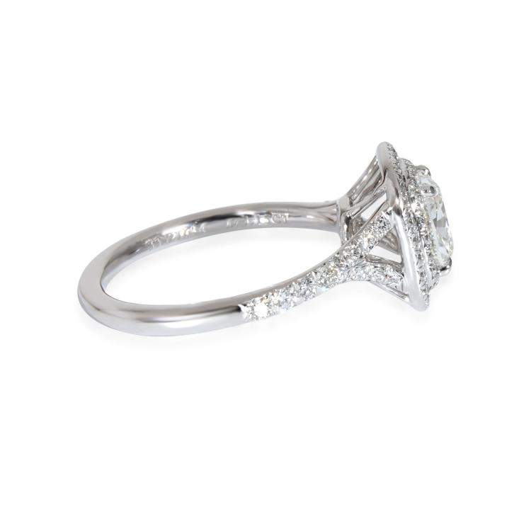 Pre Owned Tiffany & Co. Soleste Engagement Ring in  Platinum H VVS2 1.5 CTW Ring EU 50