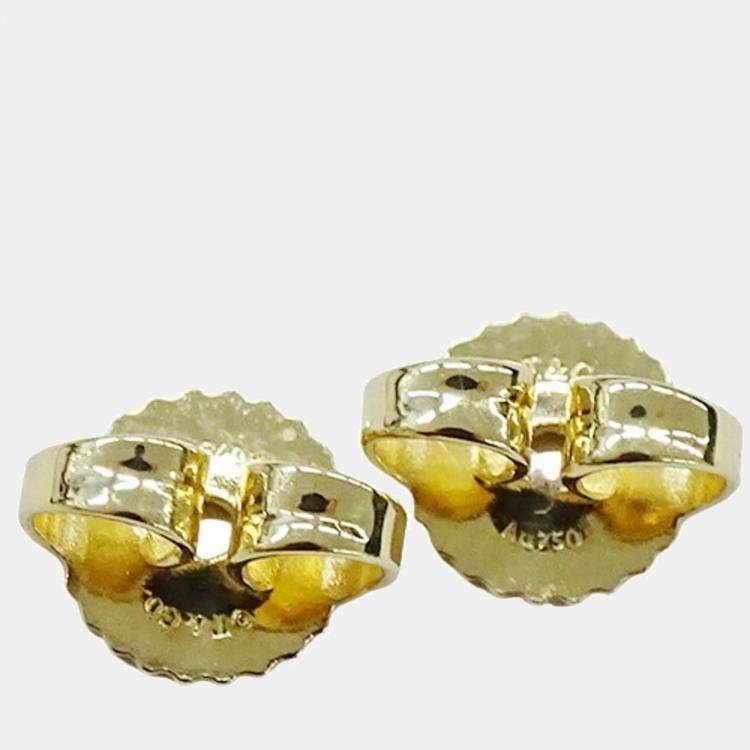 Pre Owned Tiffany & Co. Elsa Peretti Diamonds by the Yard 18K Yellow Gold Diamond Earrings