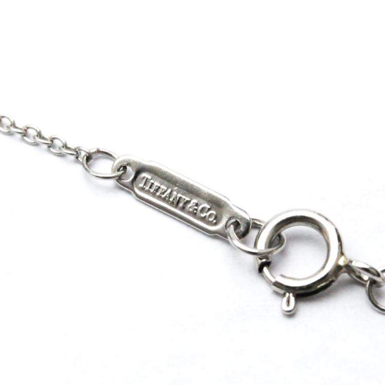 Pre Owned Tiffany & Co. Cross Small Platinum Diamond Necklace