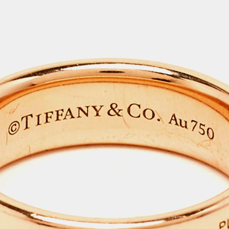Pre Owned Tiffany & Co. Return To Tiffany Diamond 18k Rose Gold Ring Size 53 