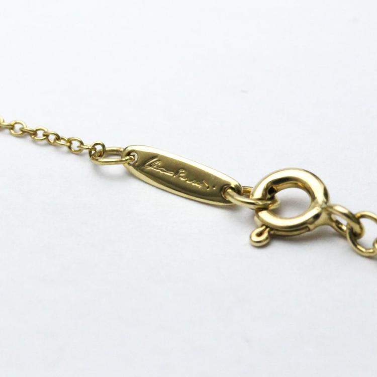 Pre Owned Tiffany & Co. Elsa Peretti Open Heart 18K Yellow Gold Diamond Necklace