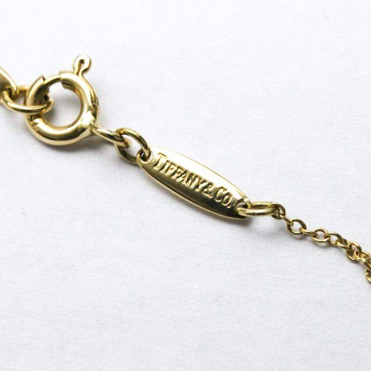 Pre Owned Tiffany & Co. Elsa Peretti Open Heart 18K Yellow Gold Diamond Necklace