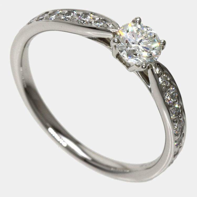 Pre Owned Tiffany & Co. Harmony Platinum Diamond Ring EU 45