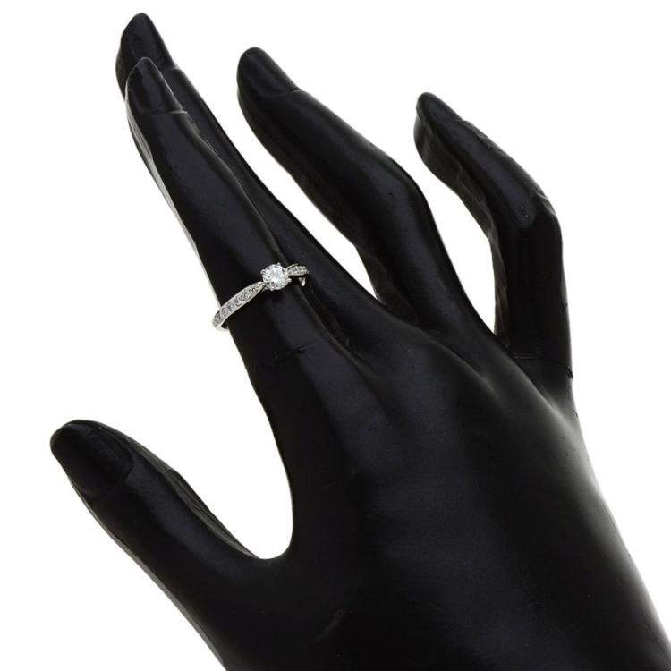 Pre Owned Tiffany & Co. Harmony Platinum Diamond Ring EU 45