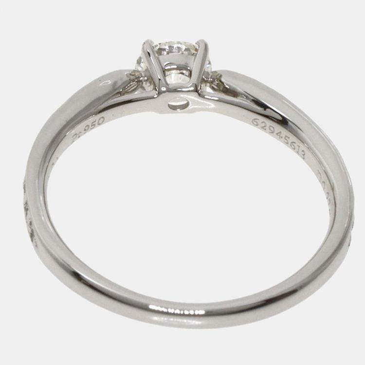Pre Owned Tiffany & Co. Harmony Platinum Diamond Ring EU 45